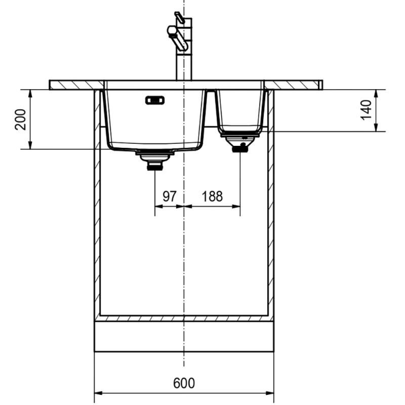 Кухонна мийка Franke Sirius SID 160 тектонайт, Чорний (144.0649.563)