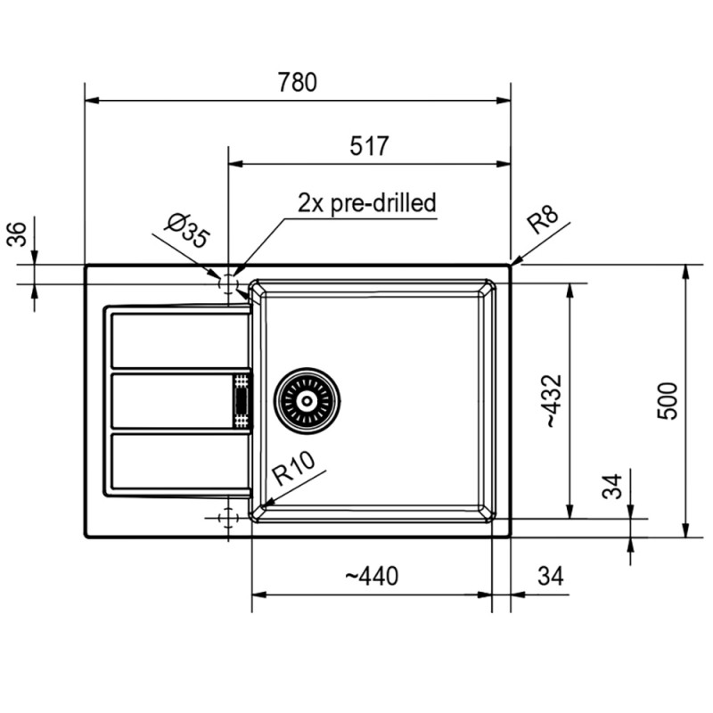 Кухонна мийка Franke Sirius 2.0 S2D 611-78 XL тектонайт, Білий (143.0621.338)