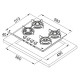 Газова варильна поверхня Franke Crystal FHCR 604 4G HE XA C, нержавіюча сталь, 4 конфорки (106.0496.075)