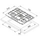 Газова варильна поверхня Franke Smart FHSM 755 4G DC ON E, емаль, онікс, 5 конфорок (106.0670.111)