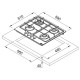 Газова варильна поверхня Franke Smart FHSM 604 4G ON E, емаль, онікс, 4 конфорки (106.0670.100)