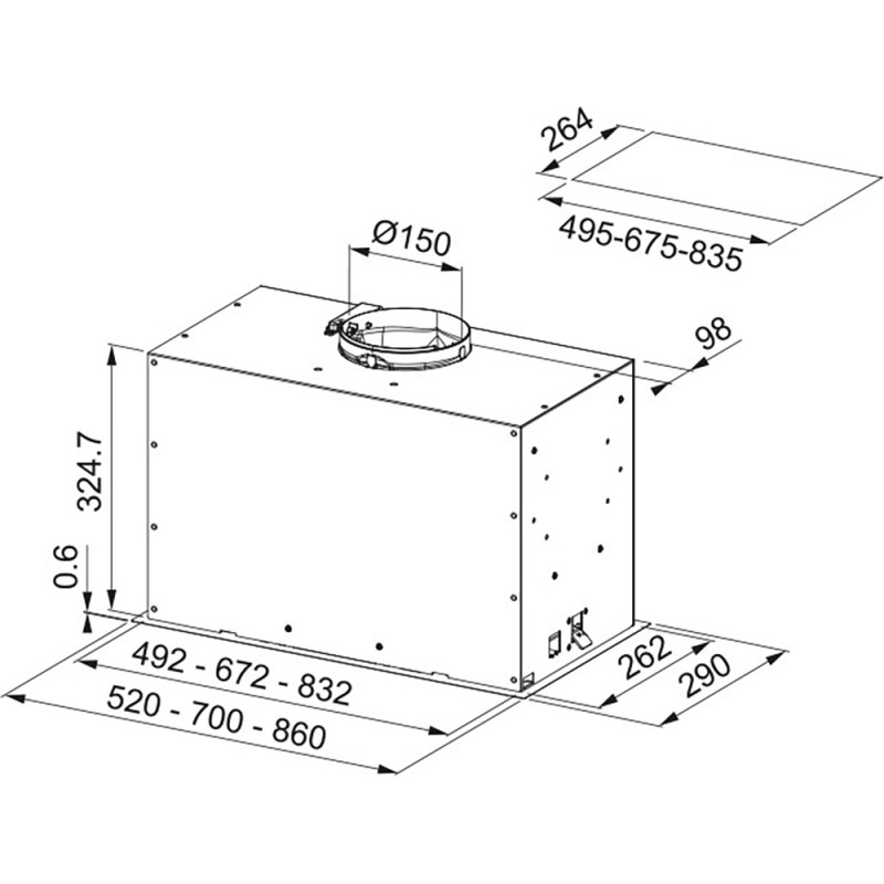 Вбудована кухонна витяжка Franke Box Flush FBFP BK MATT A70 KL (305.0665.392)