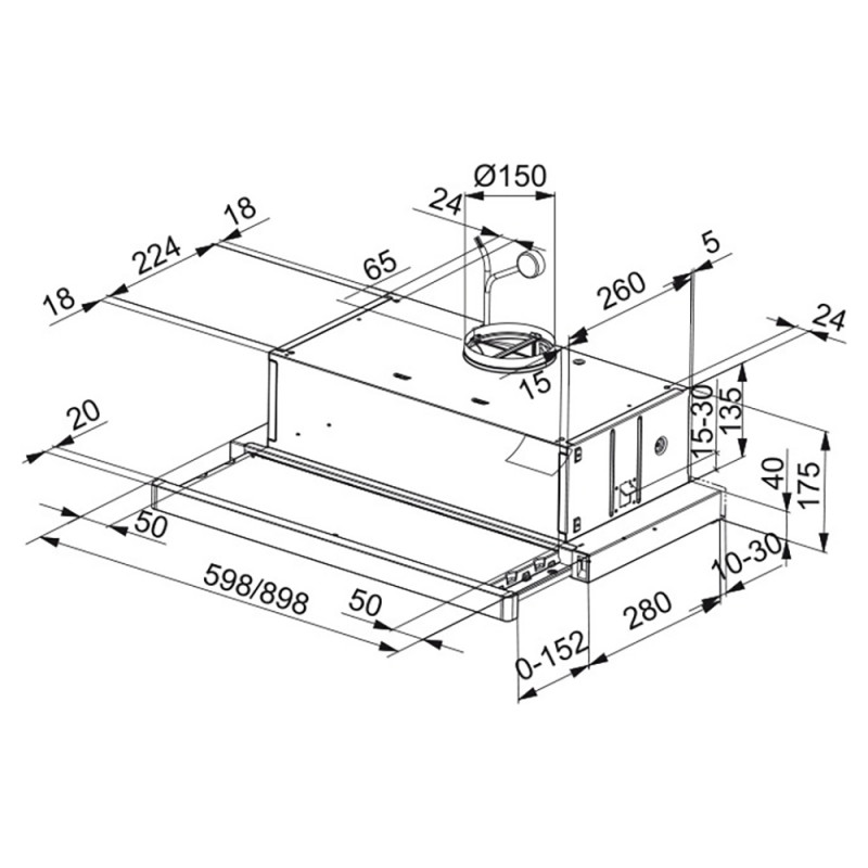 Телескопічна кухонна витяжка Franke Flexa FTC 912 XS LED1 (315.0532.377)