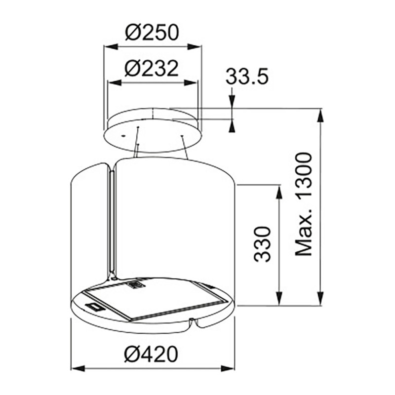 Острівна кухонна витяжка Franke Smart FSMS F42 BK MATT (345.0654.933)